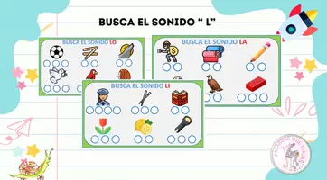 Vista previa - Hojas de trabajo - BUSCA IMÁGENES CON EL SONIDO L - Portada