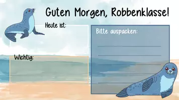 Vorschau - Poster - Digitale Tafelbilder: Begrüßung Robbenklasse - Seite 1