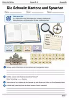 Vorschau - Arbeitsblätter - Schweiz Kantone Arbeitsheft Klasse 5–6 - Deckblatt