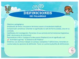 Vista previa - Juegos / Gamificación - DEFINE LAS SIGUIENTES PALABRAS SIGUIENDO UN PATRÓN. - página 1