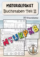 Vorschau - Arbeitsblätter - Buchstabeneinführung Deutsch Klasse 1 – Arbeitsblätter – Buchstaben lernen, nachspuren & schreiben – von einzelnen Buchstaben bis zu ganzen Wörtern – Schreibübungen - N, T, U, R, P, K und B - Deckblatt