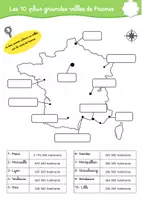 Aperçu - Feuilles d'exercices - villes-fleuves-reliefs-de-france-CM1 - Page de couverture