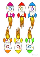 Vorschau - Mal- und Bastelvorlagen - Schulstart-Raketen ✨ Raketen-Start ins neue Schuljahr 🎈 - Seite 1