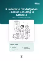Vorschau - Arbeitsblätter - Erster Schultag – 5 Lesetexte mit Aufgaben | Klasse 3 - Deckblatt