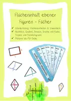 Vorschau - Merkblätter - Fächer - Flächeninhalt ebener Figuren - plus Tafelkarten - Deckblatt