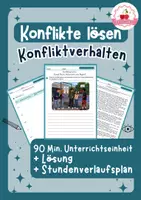Vorschau - Stundenentwürfe - Konfliktverhalten – Kampf, Flucht, Verhandeln oder Regeln? | Ethik Klasse 7–9 - Deckblatt
