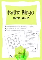 Vorschau - Arbeitsblätter - Mathematik Bingo Bruchteile - Brüche - Bruchrechnen - Deckblatt