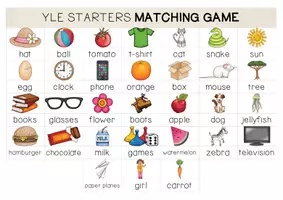 Aperçu - Jeux - YLE Starters (Pre A1) MATCHING GAME - Cambridge Exam Practice - Page 3
