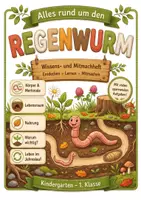 Vorschau - Stationenlernen - Alles rund um den Regenwurm – Wissens- und Mitmachheft (Kita–1. Klasse) - Deckblatt