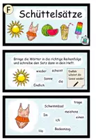 Vorschau - Arbeitsblätter - Schüttelsätze zum Thema "Der Sommer" 2-fach differenziert DaZ / Deutsch - Seite 1