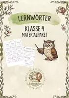 Vorschau - Arbeitsblätter - Lernwörter / Klasse 4 / 15 Lernwörterkarten inklusive Einsatzmöglichkeiten - Deckblatt