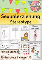 Vorschau - Arbeitsblätter - Sexualerziehung, Stereotype, Mann, Frau - Deckblatt