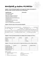 Vorschau - Arbeitsblätter - Arbeitsblatt zu Aufbau der Materie - Deckblatt