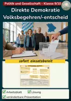 Vorschau - Stundenentwürfe - Direkte Demokratie - Volksbegehren und Volksentscheid | Bayern - Deckblatt
