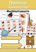 Vorschau - Mal- und Bastelvorlagen - Domino Musikinstrumente - Bastelvorlage - DaZ/DaF / Deutsch (Wortschatz) - Deckblatt