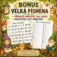 Náhled - VELKÁ PÍSMENA – ABECEDA V KOUZELNÉM LESE (se skřítky a zvířátky) - krycí list