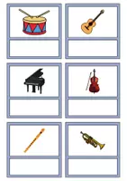 Vorschau - Arbeitsblätter - Kleine Flashcards: Musikinstrumente - Bildkarten & Wortkarten (DaZ/DaF / Deutsch) - Seite 1