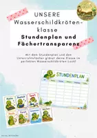 Vorschau - Poster - Unsere Klasse - Wasserschildkrötenklasse Stundenplan - Deckblatt