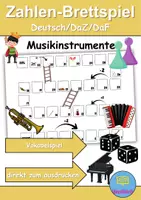 Vorschau - Spiele - Zahlen-Brettspiel Musikinstrumente Wortschatzspiel Grundschule DaZ/DaF/Deutsch - Deckblatt