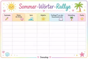 Vorschau - Arbeitsblätter - Sommer_Wörter_Rallye für Deutschförder oder Sommerferien - Deckblatt