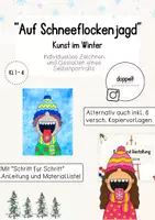 Vorschau - Stundenentwürfe - "Auf Schneeflockenjagd" | Kunst im Winter (Klasse 1-4) - Deckblatt