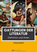 Vorschau - Arbeitsblätter - Literaturgattungen im Überblick - Deckblatt