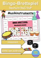 Vorschau - Spiele - Bingo-Brettspiel Musikinstrumente Wortschatzspiel Grundschule DaZ/DaF/Deutsch - Deckblatt