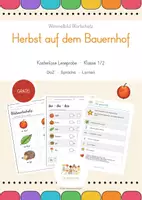 Vorschau - Arbeitsblätter - GRATIS DaZ Wimmelbild: Herbst Bauernhof - Deckblatt