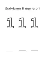 anteprima - Esercizi - Kit Il Mio Primo Numero: 1 - Conteggio e Pregrafismo (7 Pagine) - Pagina 1