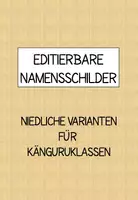 Vorschau - Poster - Editierbare runde Namensschilder niedliche Kängurus - Deckblatt