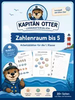 Vorschau - Arbeitsblätter - Zahlenraum bis 5 – 1. Klasse | Kapitän Otter - Deckblatt