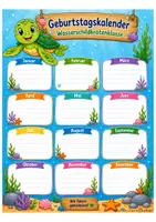 Vorschau - Mal- und Bastelvorlagen - Unsere Klasse - Wasserschildkrötenklasse Geburtstagsset - Seite 3