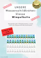 Vorschau - Mal- und Bastelvorlagen - Unsere Klasse - Wasserschildkrötenklasse Wimpelkette - Deckblatt
