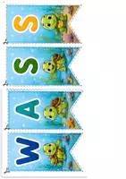 Vorschau - Mal- und Bastelvorlagen - Unsere Klasse - Wasserschildkrötenklasse Wimpelkette - Seite 2