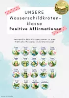 Vorschau - Poster - Unsere Klasse - Wasserschildkrötenklasse Positive Affiormationen - Deckblatt