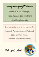 Vorschau - Stundenentwürfe - Deutsch Lesespaziergang Weltall mit Lösungen (Klasse 3/4) - Seite 1