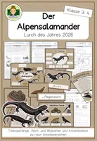 Vorschau - Stationenlernen - Der Alpensalamander: Unterrichtsmaterial zum Lurch des Jahres 2026 (Grundschule Sachunterricht Klasse 3-4) - Deckblatt