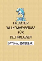 Vorschau - Poster - Willkommensgruß Aufmerksamkeit Einschulung Delfin - Deckblatt