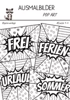 Vorschau - Arbeitsblätter - Ausmalbilder Sommer Pop Art | Kunst | Klasse 1 - 4 | Kopiervorlage - Deckblatt