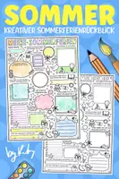 Vorschau - Arbeitsblätter - Doodle Steckbriefe über die Sommerferien - Kreativer Rückblick für den Schulstart - Deckblatt