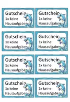Vorschau - Merkblätter - Hausaufgaben Gutscheine für die Delfinklasse - Seite 1