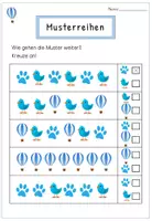 Vorschau - Arbeitsblätter - Muster & Zahlenreihen | Muster fortsetzen | Logisches Denken | Mathematik Klasse 1-2 - Seite 1