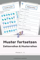 Vorschau - Arbeitsblätter - Muster & Zahlenreihen | Muster fortsetzen | Logisches Denken | Mathematik Klasse 1-2 - Deckblatt