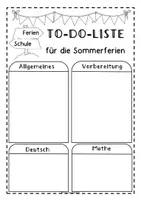 Vorschau - Arbeitsblätter - To-Do-Liste für die Sommerferien: 2 Versionen - Seite 2