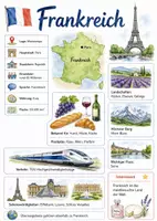 Vorschau - Arbeitsblätter - Lernposter + Arbeitsblatt zum Thema "Frankreich" + Onlineübung & MP3 + Mindmap + Infografik - Deckblatt