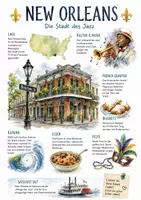 Vorschau - Arbeitsblätter - Lernposter + Arbeitsblätter zum Thema "New Orleans" + Lösung & MP3 + Mindmap + Infografik - Deckblatt