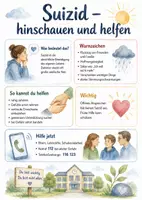 Vorschau - Arbeitsblätter - Lernposter + Arbeitsblätter zum Thema "Suizid" + Lösung & MP3 + Mindmap + Infografik - Deckblatt