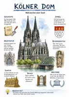 Vorschau - Arbeitsblätter - Lernposter + Arbeitsblätter zum Thema "Kölner Dom" + Lösung & MP3 + Mindmap + Infografik - Deckblatt