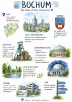 Vorschau - Arbeitsblätter - Lernposter + Arbeitsblätter zum Thema "Bochum" + Lösung & MP3 + Mindmap + Infografik - Deckblatt
