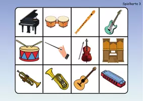 Vorschau - Spiele - Wortschatz Bingo - Musikinstrumente (Klasse 1 und 2) - Seite 3
